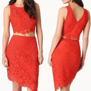❌❌❌SOLD❌❌Bebe 2 piece lace coral set